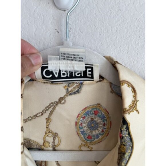 Carlisle Vintage Womens Baroque 100% Silk Button Down Long Sleeve Blouse Size 10 - Picture 9 of 10